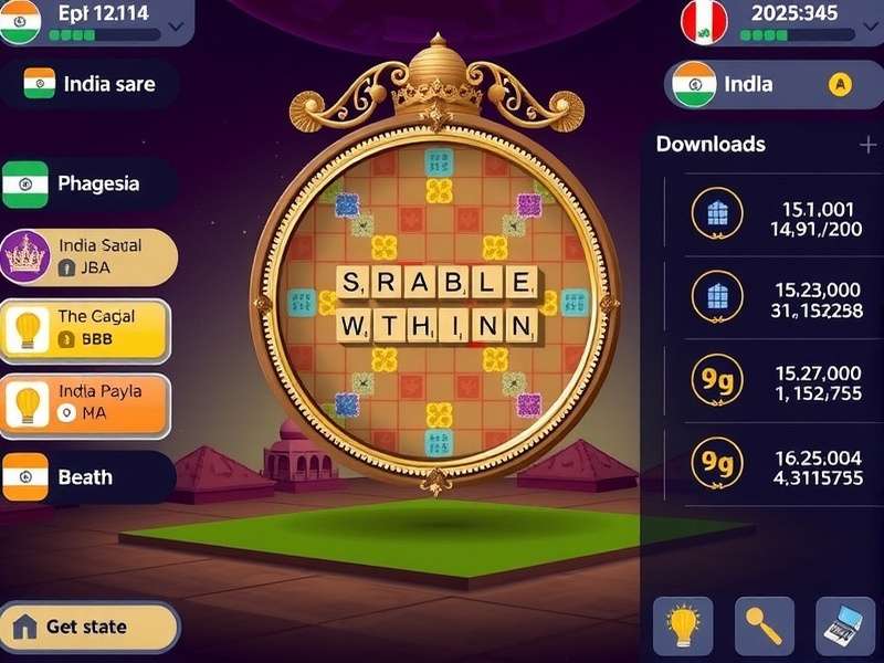 Scrabble Sovereign IN showing Indian festival themed board