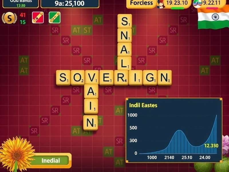 Scrabble Sovereign IN gameplay screenshot showing Indian language support